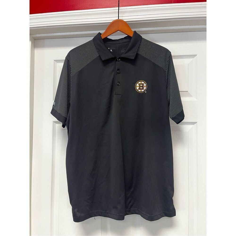 Antigua Boston Bruins Black Polo Shirt sz L